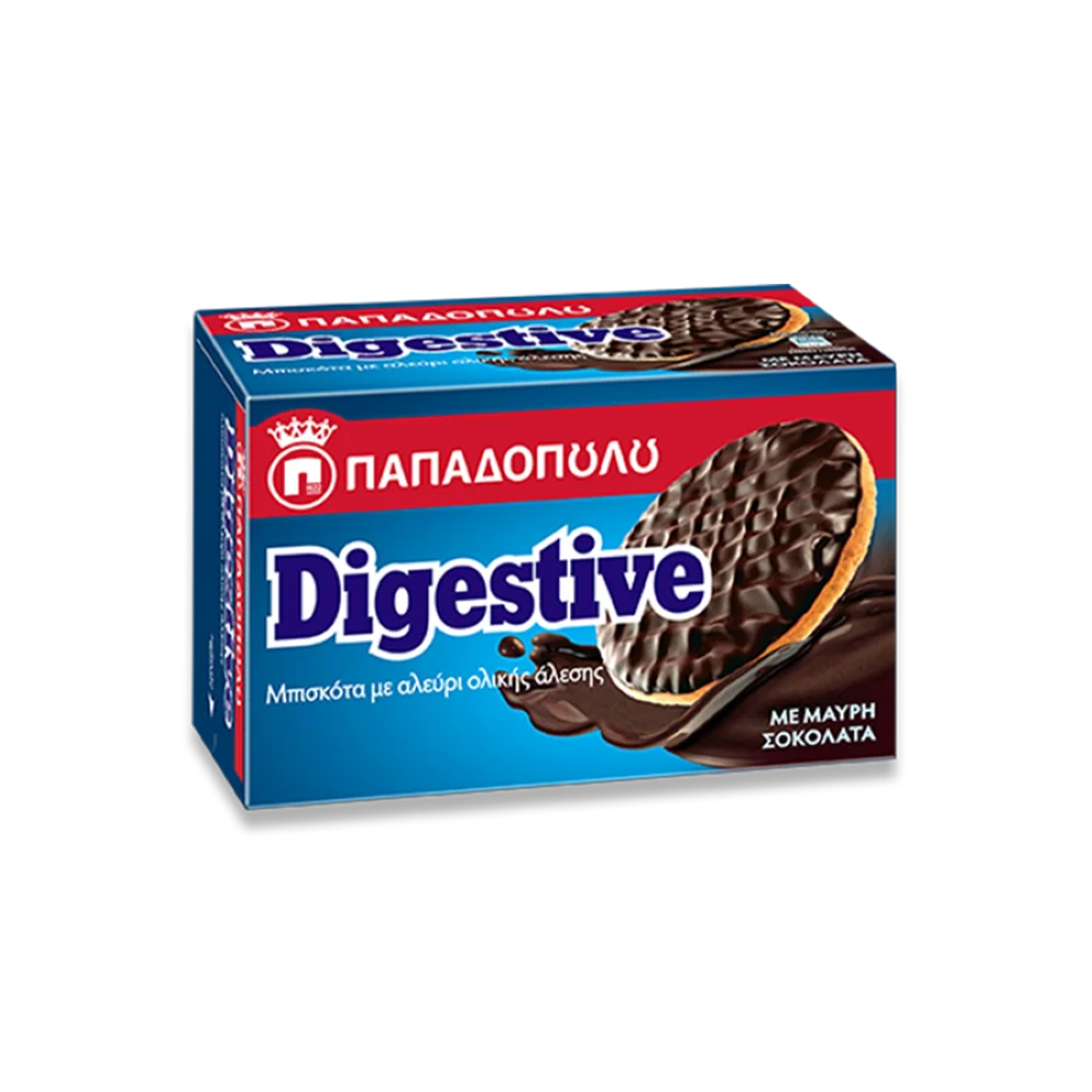 Vollkornkekse Digestive mit dunkler Schokolade "Papadopoulos" 200g