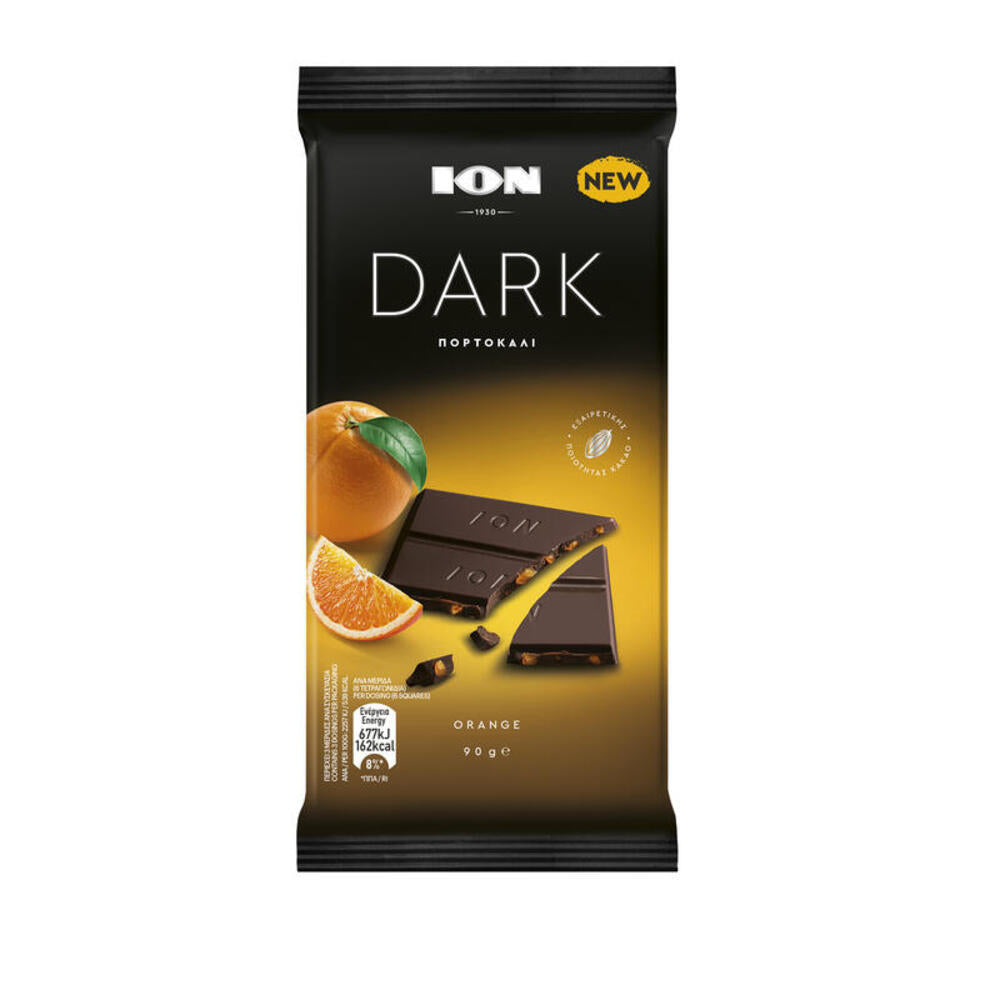 Dunkle Schokolade mit Orangenstückchen "ION" 90g