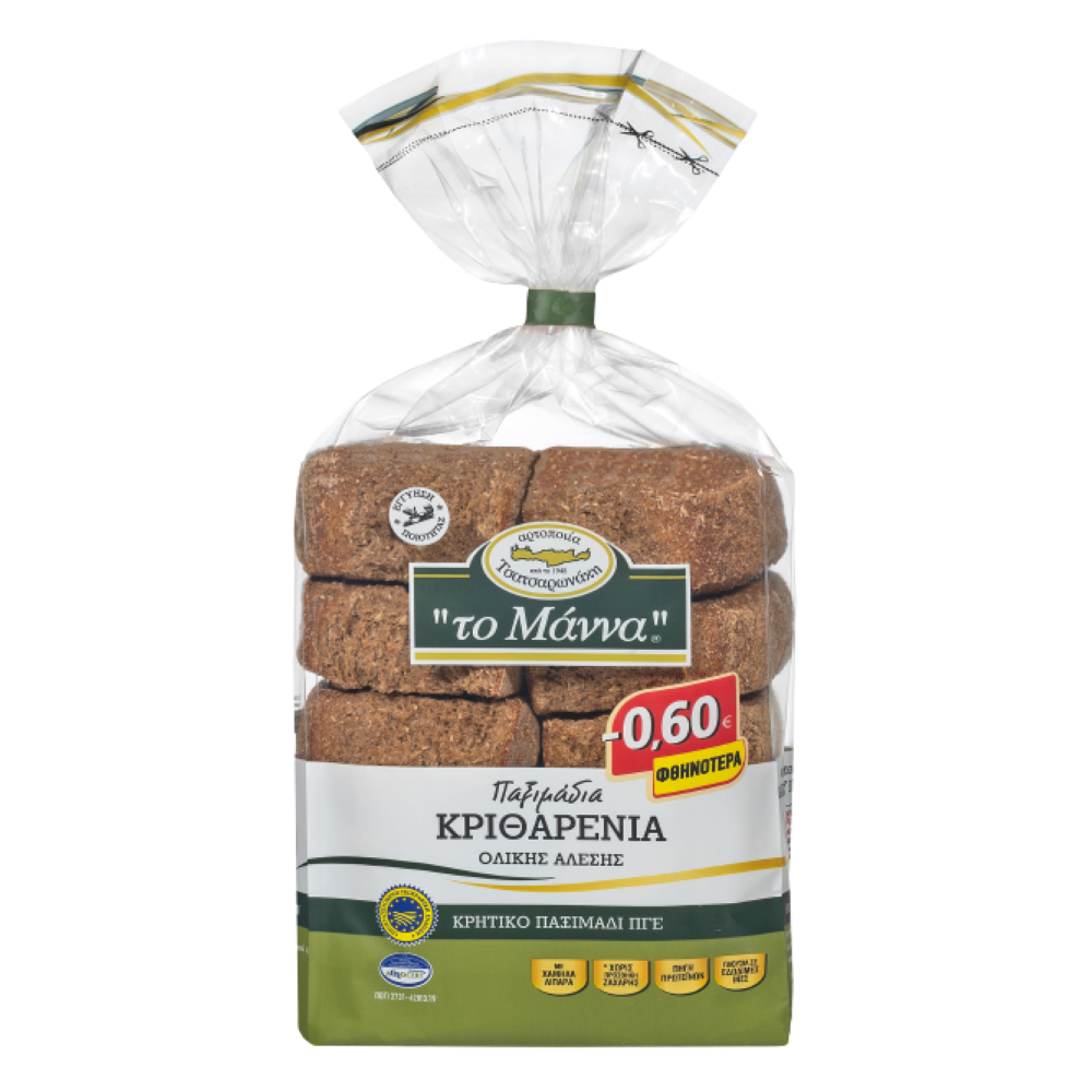 Vollkorn-Gersten-Zwieback ohne Zuckerzusatz "to Manna" 600g