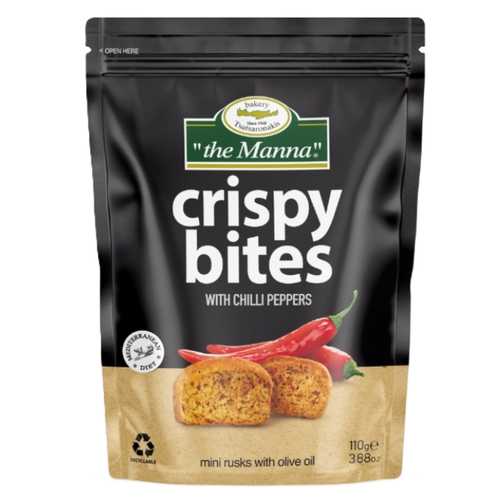 Crispy Bites mit Chili & Graviera "to Manna" 110g