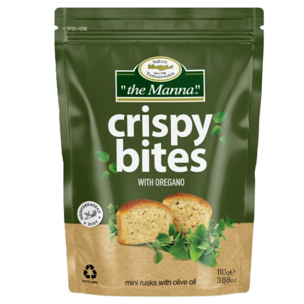 Crispy Bites mit Oregano & Graviera "to Manna" 110g