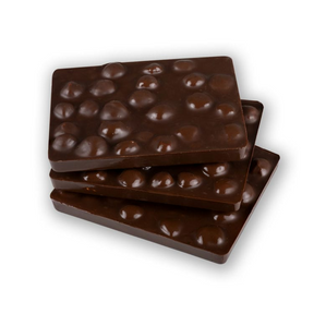 Handgemachte Bitterschokolade mit Haselnüssen 90g