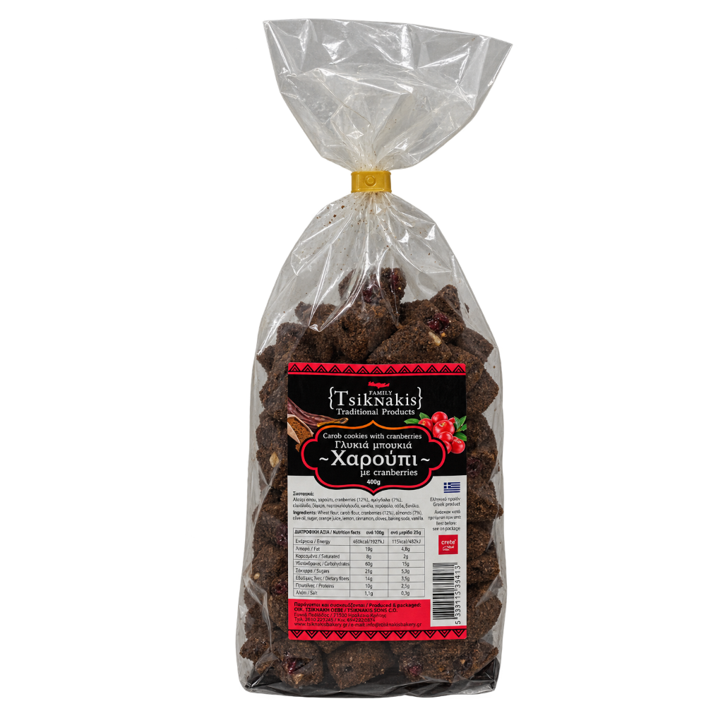 Kekse mit Johannisbrot & Cranberries "Tsiknakis" 400g