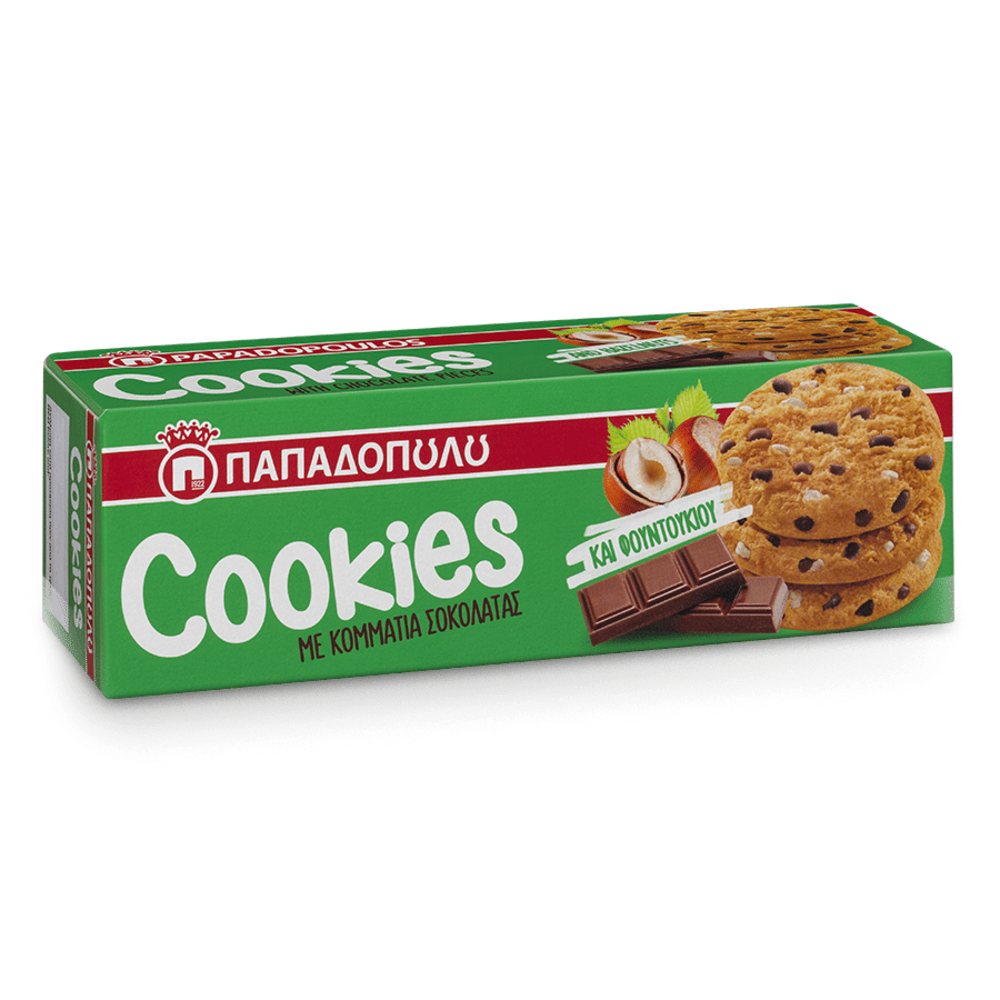 Cookies mit Haselnuss- und Schokoladenstückchen "Papadopoulos" 180g