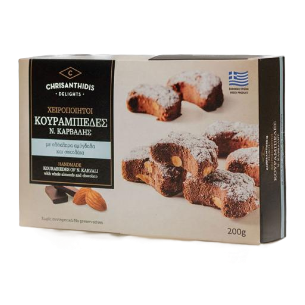 Kourabiedes mit ganzen Mandeln und Schokolade "Chrisanthidis" 200g