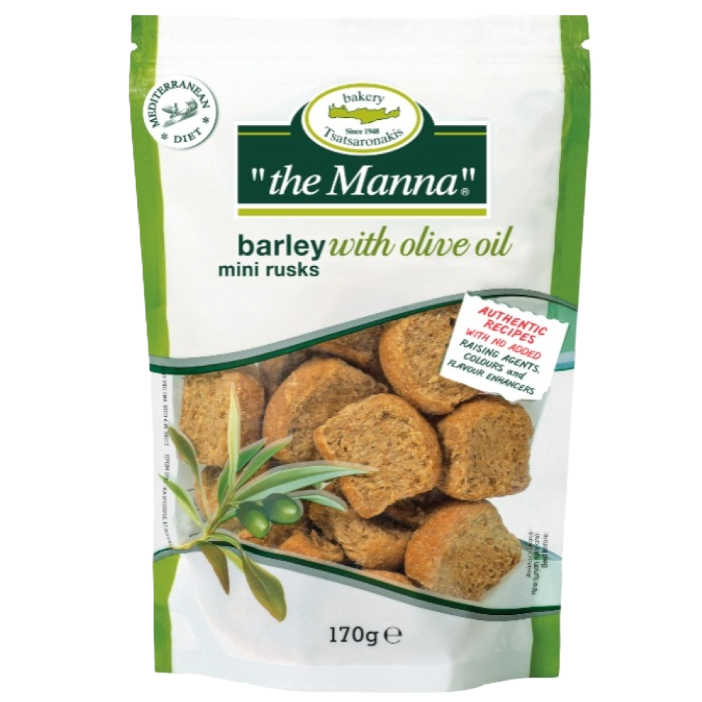 Mini Gerstenzwieback mit Olivenöl "to Manna" 170g