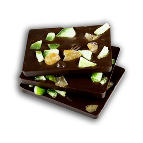 Handgemachte Bitterschokolade mit Ingwer & Zitrone 90g