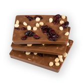 Handgemachte Milchschokolade mit Keksstückchen und Cranberries 90g