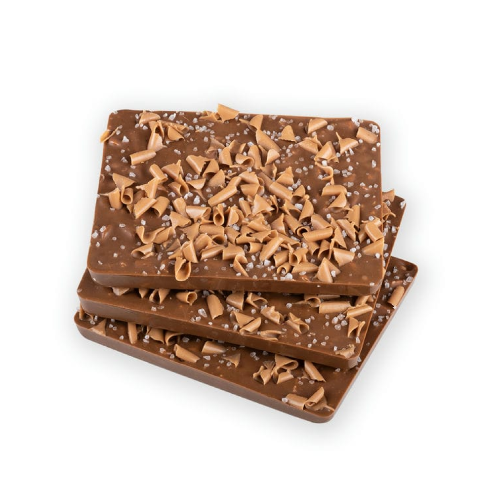 Handgemachte Milchschokolade mit Salzkaramell 90g