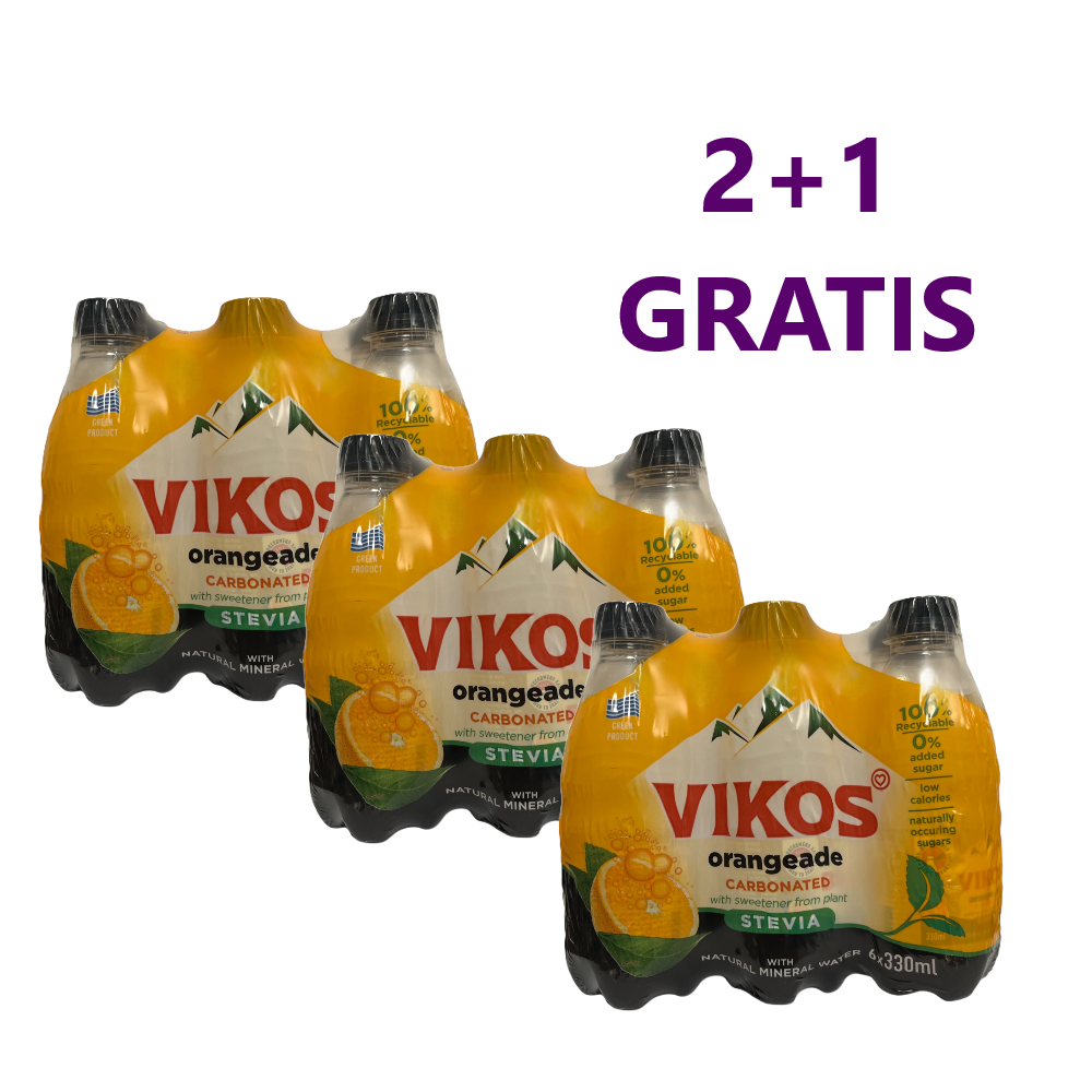 Orangenlimonade mit Stevia "VIKOS" 2+1 GRATIS