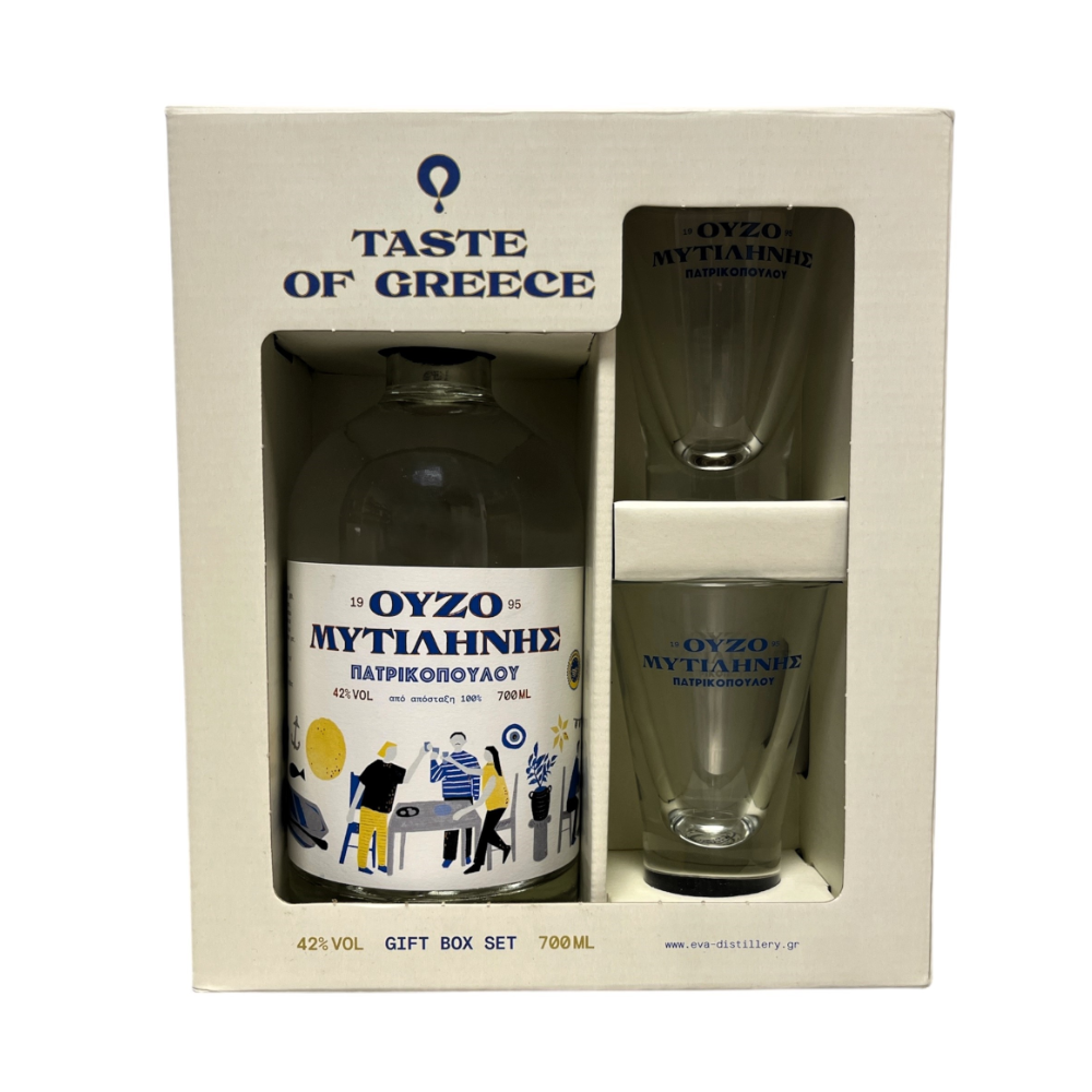 Geschenkbox Ouzo Mytilinis Patrikopoulou 42% "Taste of Greece"
