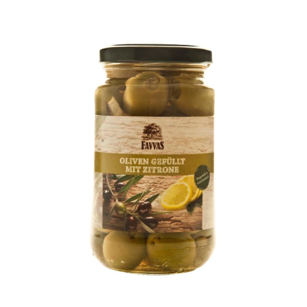 Favvas Oliven gefüllt mit Zitrone  200g