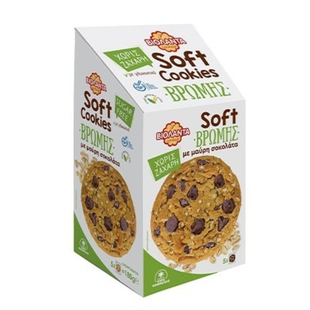Soft Hafer-Cookies mit dunkler Schokolade ohne Zuckerzusatz "VIOLANTA" 180g