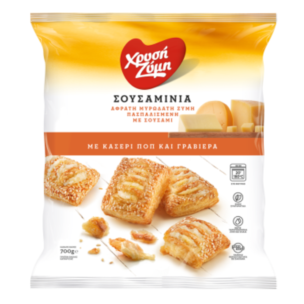 Sesam-Häppchen mit Kaseri & Graviera Käse (Sousaminia) "Chryssi Zymi" 700g