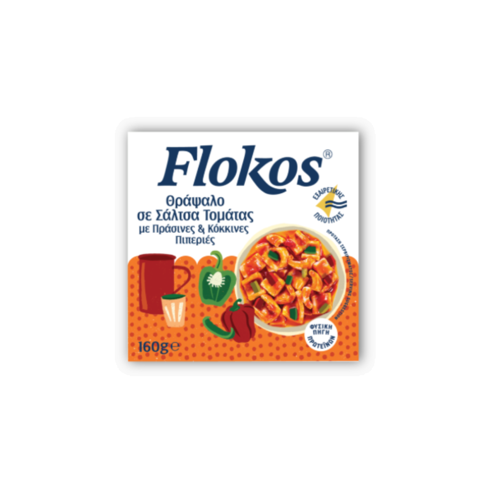 Kalamaria in Tomatensauce mit rotem und grünem Paprika "Flokos"160g