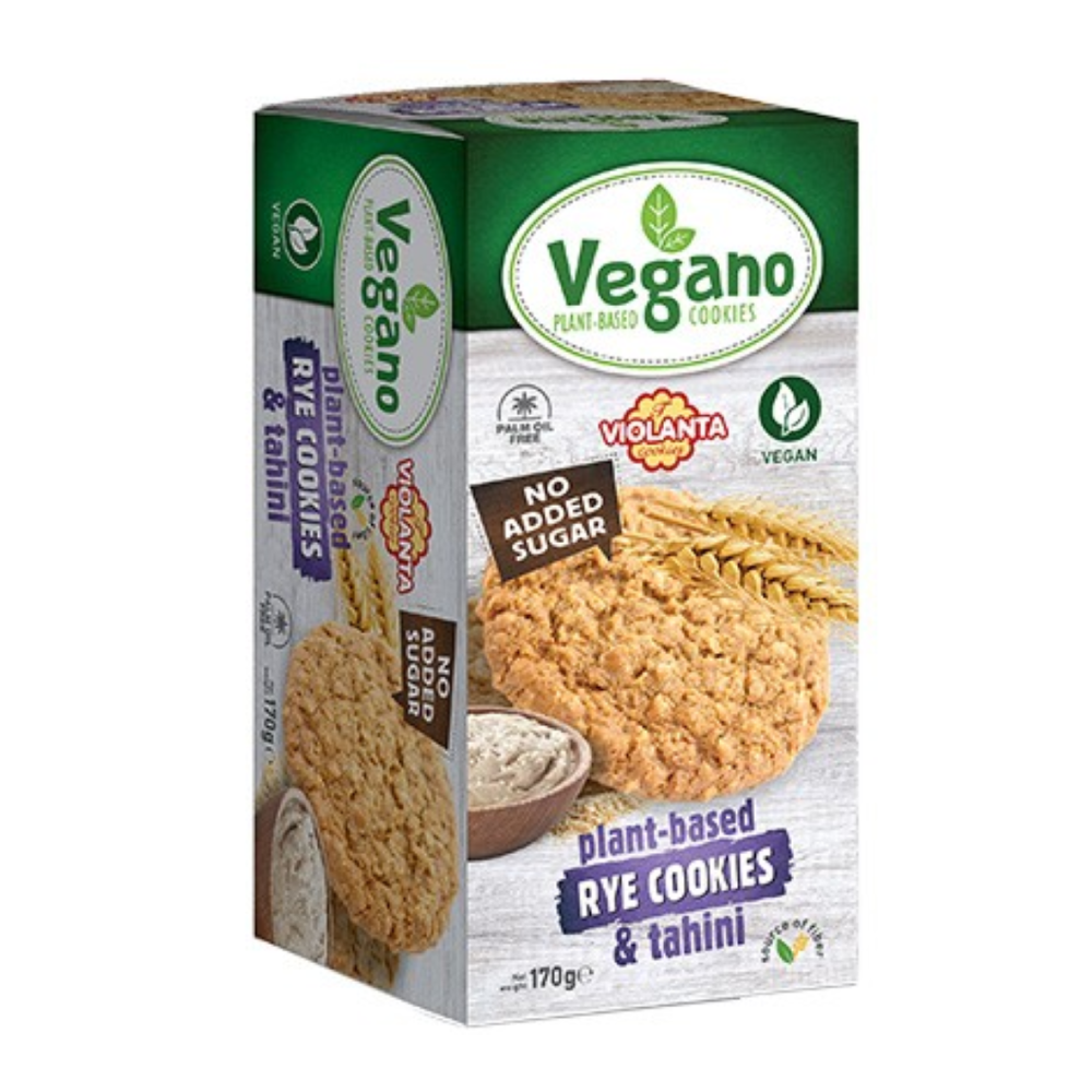 Vegane Roggenkekse Vegano mit Tahini zuckerfrei "VIOLANTA" 170g