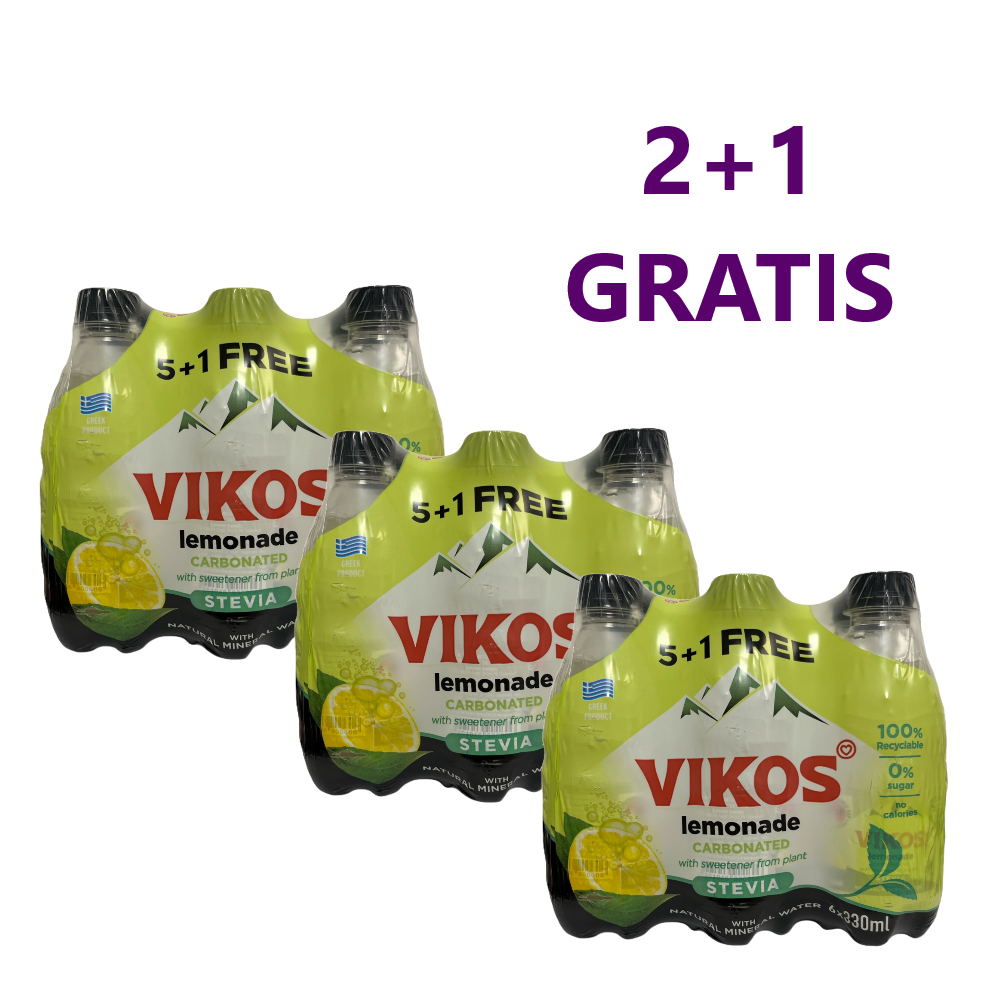 Zitronenlimonade mit Stevia "VIKOS" 2+1 GRATIS